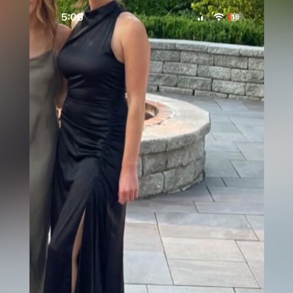 ALC Black Maxi Slip Skirt with Slit